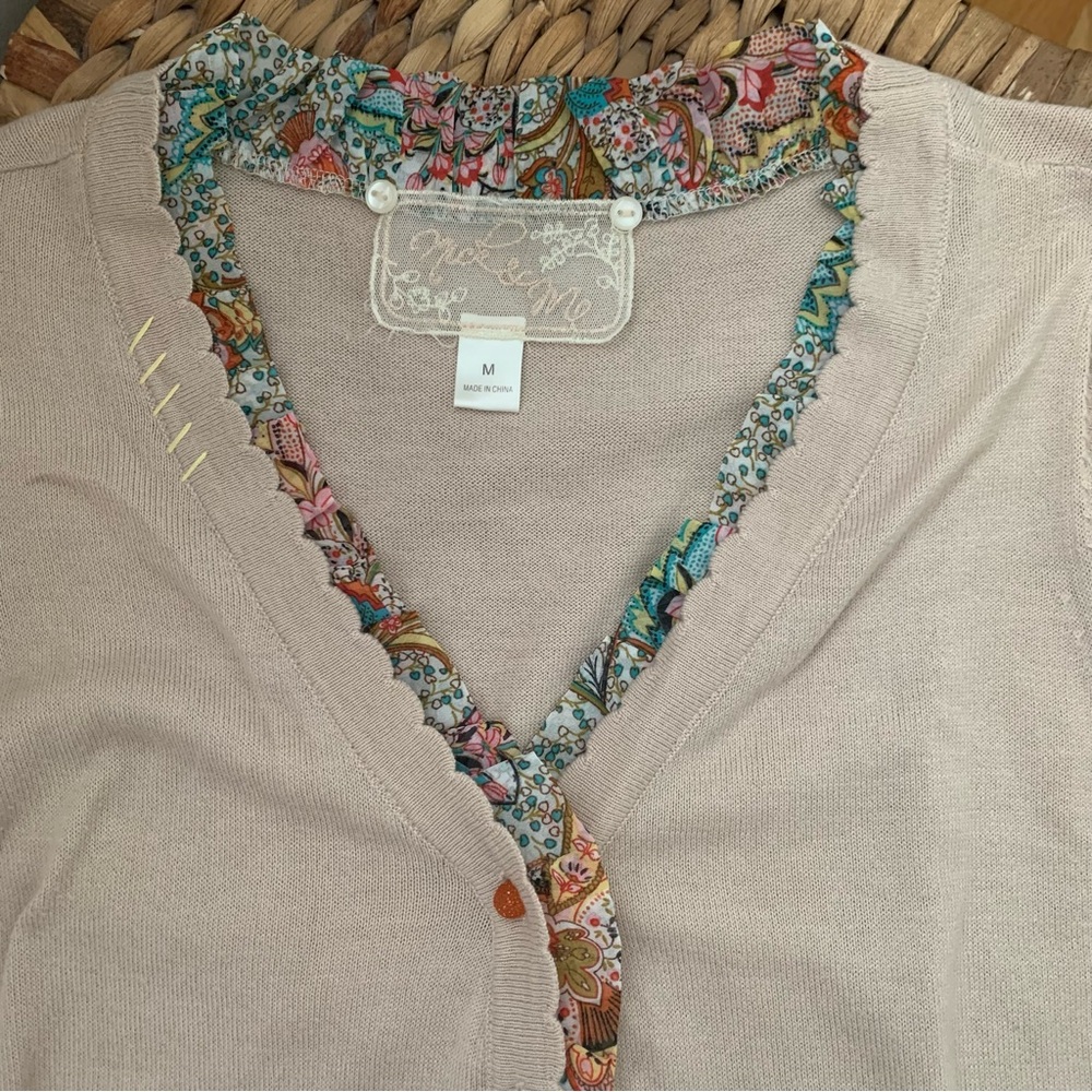 Anthropologie’s Nick & Mo Embroidered Floral Scallop Cardigan - Picture 4 of 8